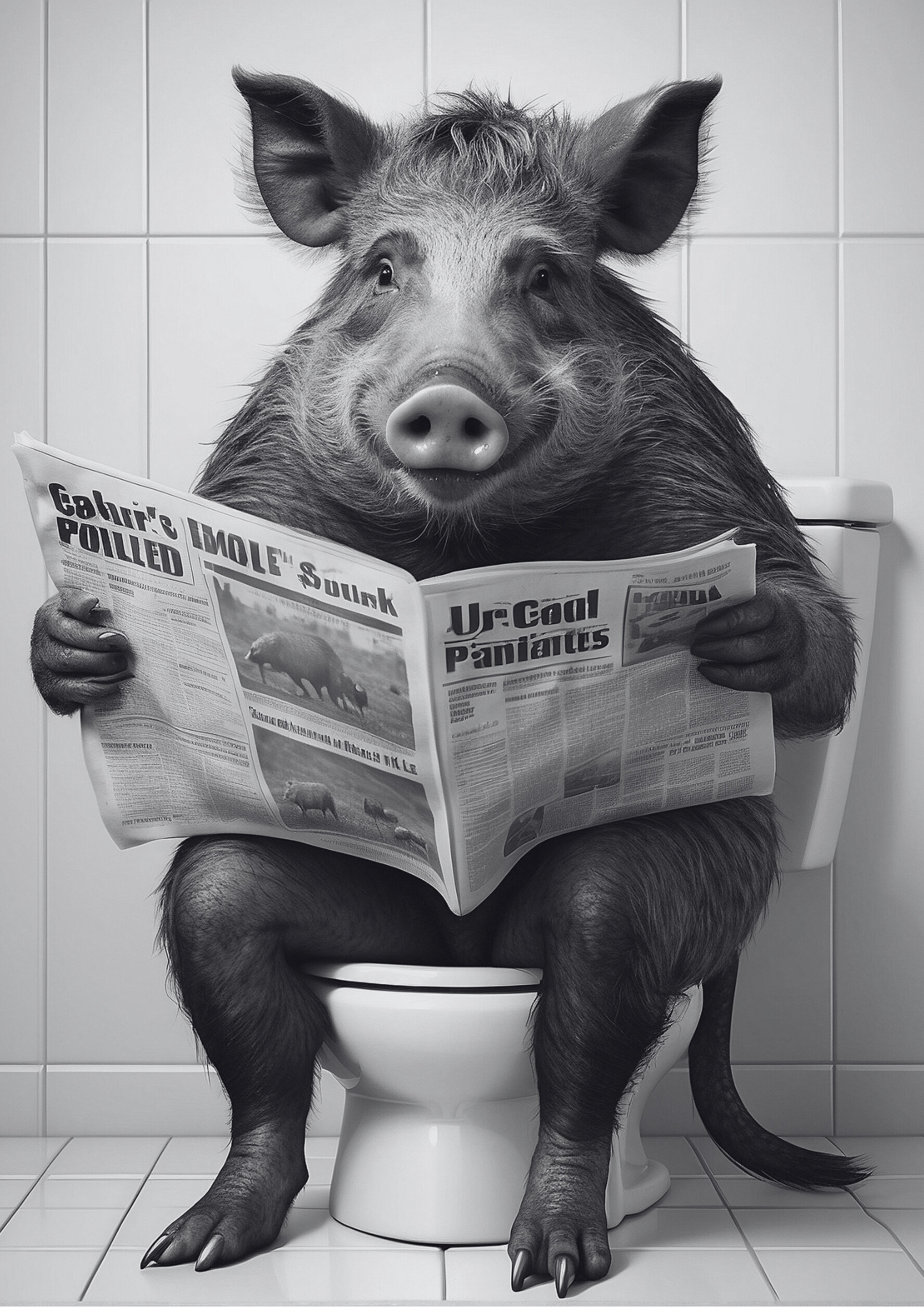 dzik na toalecie sztuka ai płyta pcv